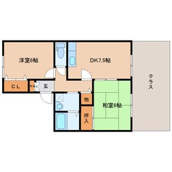 尼ケ辻駅 徒歩6分 1階の物件間取画像